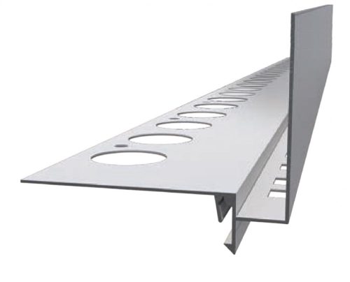 OX RT60 Magas teraszszegély Szürke 60-100 mm magas WPC és térkő vízvető profil erkély balkon terasz teraszszegő függőfolyosó élzáró