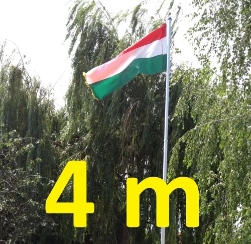 Zászlórúd 4 méteres teleszkópos alumínium zászlóoszlop, antenna rúd antenna oszlop. Kültéri kivitel alumíniumból.