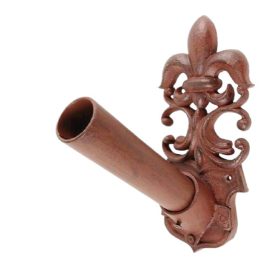   Zászlótartó antik hatású nosztaligia öntöttvas fali zászlórúd tartó 1 régies díszes kivitel