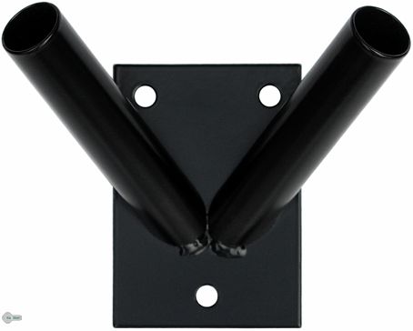 Zászlótartó dupla fali fekete két zászlóhoz. Szinterezett, kültéri kivitel