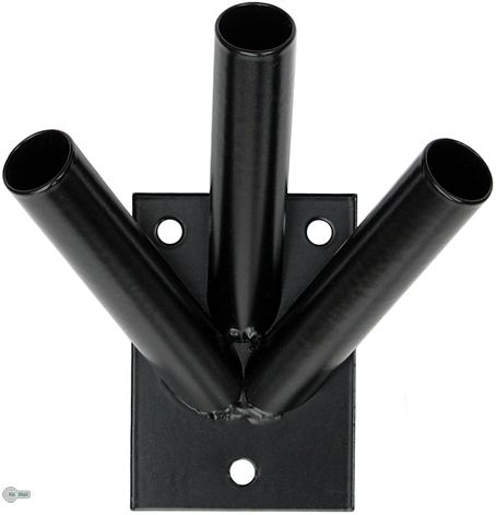 Zászlótartó tripla fali fekete 3 db zászló részére zászló tartó falra szerelhető kültéri kivitel