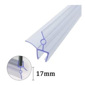   Zuhanykabin üvegajtó vízvető kádparaván szigetelés 4-6 mm üvegajtóra élvédő dupla füllel 17 mm 70 cm hosszú