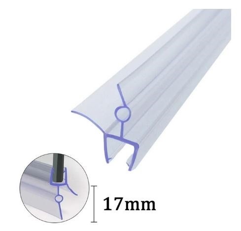 Zuhanykabin üvegajtó vízvető kádparaván szigetelés 4-6 mm üvegajtóra élvédő dupla füllel 17 mm 70 cm hosszú