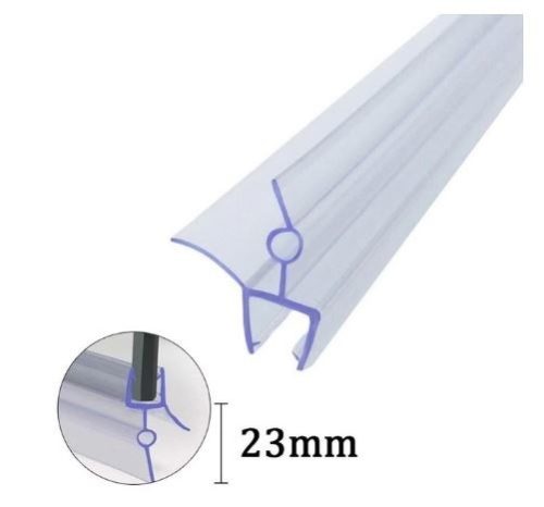Zuhanykabin üvegajtó vízvető kádparaván szigetelés 4-6 mm üvegajtóra élvédő dupla füllel 23 mm 70 cm hosszú