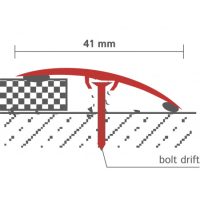 Ragasztható-csavarozható burkolatváltó 40 mm