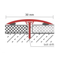 Ragasztható-csavarozható burkolatváltó 30 mm